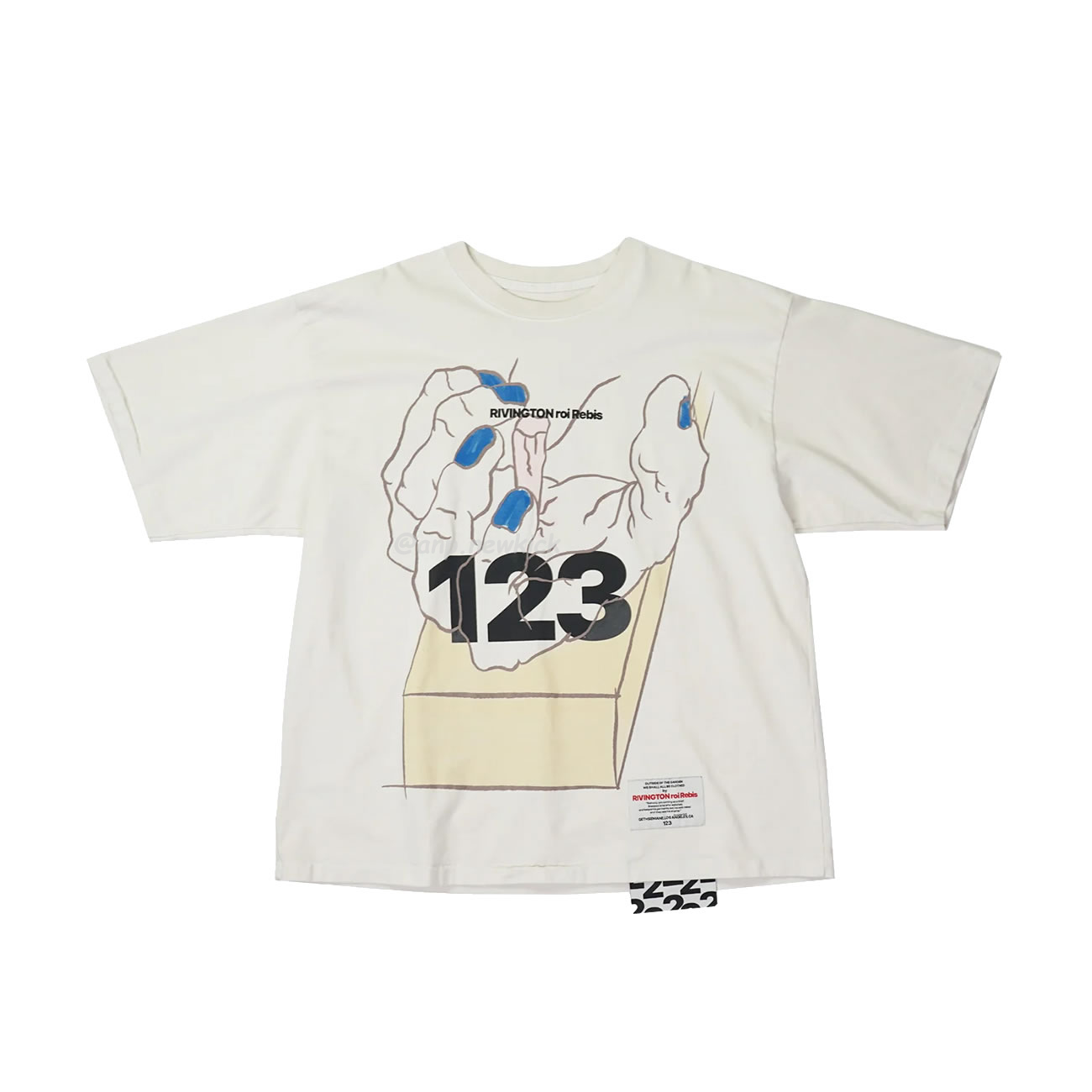 Fear Of God Rrr 123 Passion T Miami Limited Hand Of God Printed Short Sleeve T Shirt Grey White Black (6) - www.newkick.vip